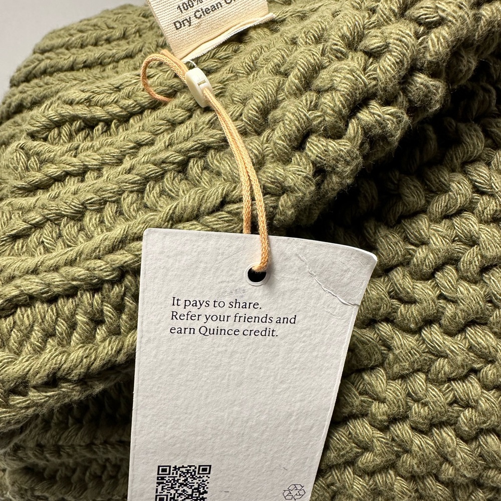 NWT QUINCE Cotton Fisherman Throw - Olive - Picture 4 of 6